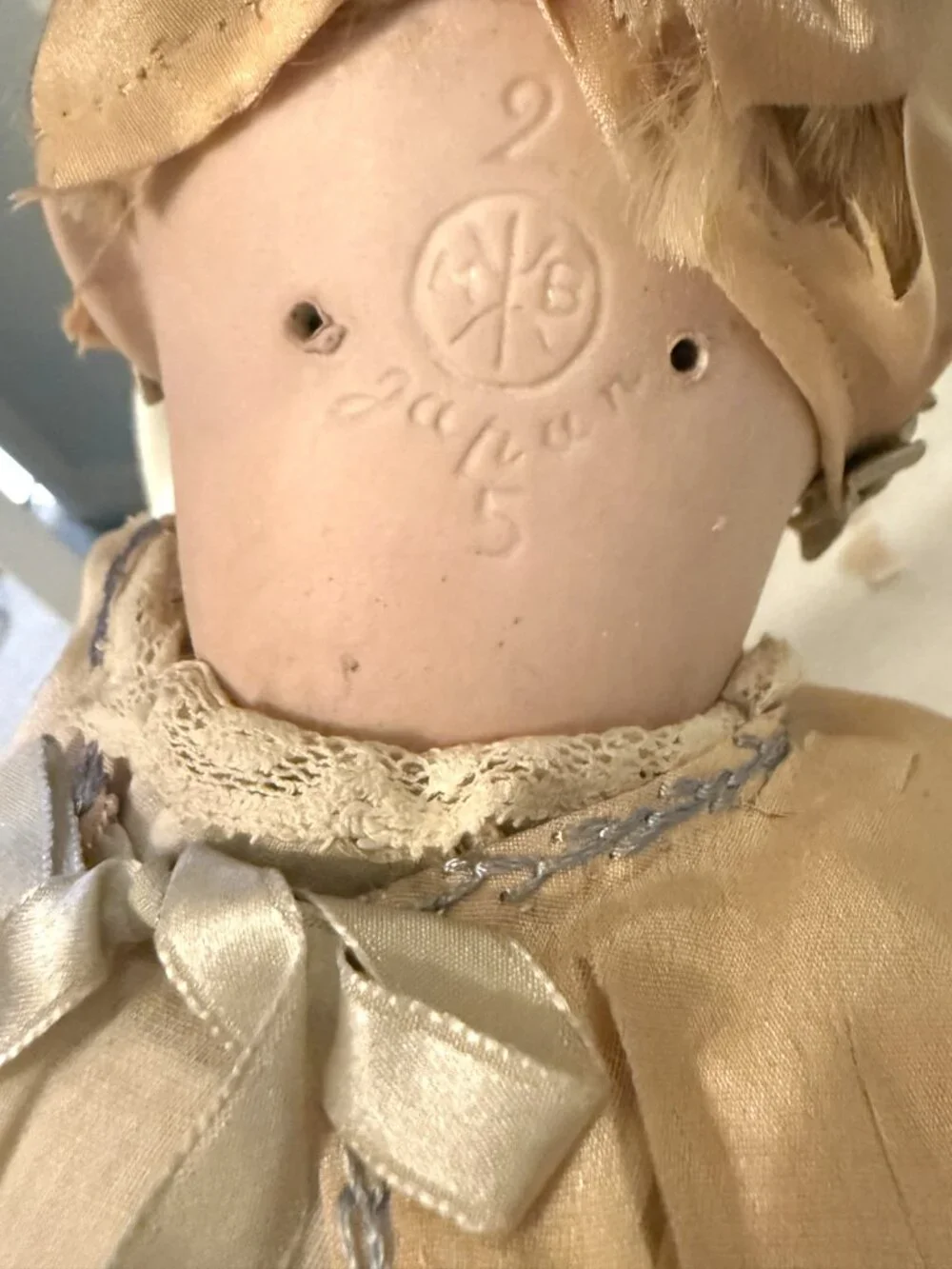 Antique Japan 16” Bisque Head Morimura Brothers Porcelain Baby Doll 1920s